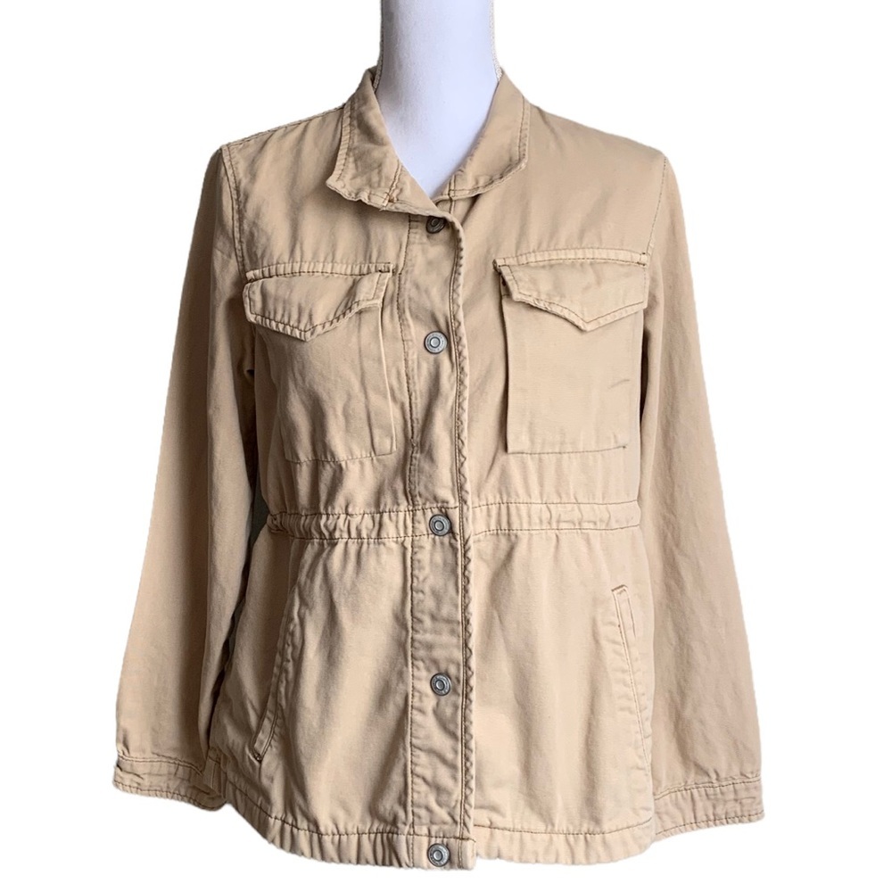 Kensie Utility Button Down Waist Drawstrings Jacket Size Small